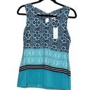 Skies Are Blue  womens size S top tank Teal/white strappy back sexy, summery, Photo 0