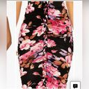 JLUXLABEL BLACK FLORAL JESS RUCHED MIDI DRESS Photo 4