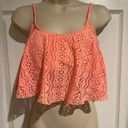 Xhilaration  Melon Coral Crochet Adjustable‎ Straps Bikini Top Women’s Large Photo 0