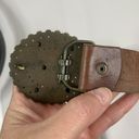 Amanda Smith  Genuine Leather Brown Belt Brass Rhinestone Bling Buckle Women’s L Photo 3