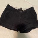 Aeropostale Shorts Womens Sz 4 BLACK MIDI TWILL Short Cuffed Flap Pockets Photo 0