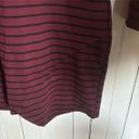 Iris Long Sleeve Bodycon Dress Burgundy Black Stripes Size XL Photo 5