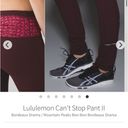 Lululemon  Can't Stop Pant II Bordeaux Drama Mountain Peaks Bon Bon size 6 Photo 4