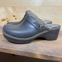 Crocs  Cobbler Eva Women's Size 6 Faux Fur Lined Clogs/Mules Brown Wedge Heel Sli Photo 0