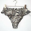 Montce Swim  Zebra Micro Scrunch Tamarindo Ruffle Bikini Bottom Women Size Large Photo 3