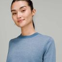 Lululemon  Silk-Blend Crewneck Pullover Sweater Heathered Soft Denim Size 2 Photo 2