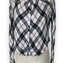 Wet Seal  plaid off shoulder top, women's small button front long sleeve blouse Photo 0