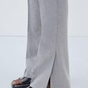 ZARA NWT  SLIT HEM CIGARETTE PANTS in gray. Size Medium Photo 2