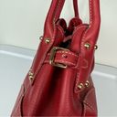 Dooney & Bourke Vtg  Red Leather Satchel Shoulder Bag Charm Logo Lock Photo 4