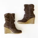 Björndal Bjorndal Brown Suede Wedge Boots Size 6 Buckle Strap Crepe Sole Winter Ski Lodge Photo 9