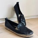 Fendi Black Leather Junia Cap Toe Flat Espadrille Size 37.5 Leather Jute Size 7 Photo 9