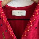 Susan Bristol Vintage  Red Knit Ugly Christmas Novelty Sweater Vest Small Photo 1