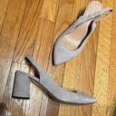 Lewit Suede Slingback Chunky Block Breathable Coastal Court pumps pointed soft leather Designer Luxury sandals heels Gray Size 8 Photo 0