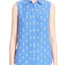 Kate Spade  seahorse print silk blend sleeveless blouse size Medium Photo 0