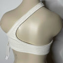 Good American  Always Fit One Shoulder Bikini Top L/XL Ivory Ribbed Beach NWT Photo 1