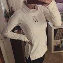 Lululemon  Sweatshirt White Cowl Funnel Neck Drawstring Pullover Jacket Sz 6 EUC Photo 0