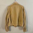 Free People  Poet Full Zip Jacket Puff Sleeves Moto Bomber Tan Boho size large Photo 6