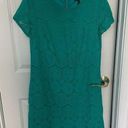 Laundry by Shelli Segal Laundry by Shelli Secal Floral Lace Lined Aqua Shirt Dress Sz 10 Photo 0