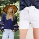 Anthropologie NWT $88  Pilcro White High-Rise Slim Boyfriend Denim Shorts 25 Photo 14