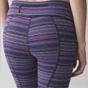 Lululemon Pace Rival Crop Space Dye Twist Leggings 4 Purple Stripe Pockets EUC Photo 8