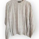 Krass&co Vintage Gas  Beige Cream Cable Knit Scoop Neck Sweater L Photo 0