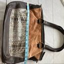 The Sak  Two Way Tote Large Handbag 100% Leather Brown Snake Pattern Photo 59