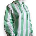 Beach Club Huntington  Surf Team Hoodie Women’s Size Large Placid Green Striped Photo 1