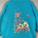 Eddie Bauer Vintage Sweater  Knit Womens Pullover Garden Spring Blue‎ Size Medium Photo 2