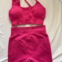 SheIn Athletic Hot Pink One Shoulder Set Photo 0