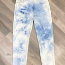 Gap  Tie Dye High Rise Raw Hem Cropped Boyfriend Jeans White Blue 10 Photo 2