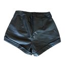 One Teaspoon  Real Leather Streetwalkers Shorts Black XS Pocket High Waist NEW Photo 4