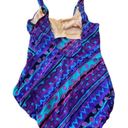 L.L.Bean RETRO  Bold print one piece swimsuit Size 14/16 TALL Photo 1