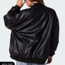 Edikted Black Leather Jacket  Photo 2