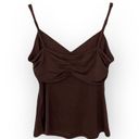 BCBGMAXAZRIA  ✿ Silk Blend Sequin Wood Bead Spaghetti Strap Cami Top ✿ Brown ✿ M Photo 1