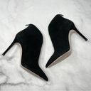 Jessica Simpson NEW  Piercie Suede Clear V Notch Pointed Ankle Boots Black 10 Photo 2