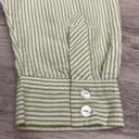 Chico's Chico’s Green & White Striped Long Sleeve Lightweight Button Down Shirt Size L Photo 7