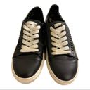 Sam Edelman  Women's Size 9M Raina Black Vegan Leather Woven Lace-Up Sneakers Photo 1