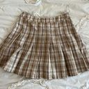 Boutique Pleated Plaid Skirt Tan Size M Photo 1
