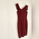 Black Halo  Jackie O Burgundy Wine Red Lace Cotton Raschel Dress Size 2 Photo 7