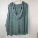 American Eagle  Sz L Sweater Hooded Jegging Fit Teal Wool Blend Pullover Women’s Photo 4