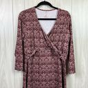 prAna  Womens Dress XL Purple Long Sleeve Twist Front Stretch Jersey Cotton Print Photo 2