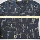 Dress Barn  Vintage Black And Gold Top With Musical Instruments Medium‎ | EUC Photo 2