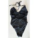 ANDIE  Swim The Lagos One Piece Halter Swimsuit Black Size Large Photo 3