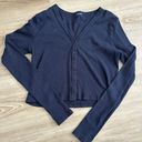 Brandy Melville Button Long Sleeve Navy Blue Photo 0