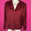 Coldwater Creek  Women’s Petite Small Textured Stripe Red Button Down Top Nwt Photo 0