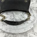 Eric Javits Black Woven Shoulder Bag Purse Black Patent Leather Gold Chain Strap Photo 8