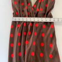 ZARA  Dress Womens X Small Brown Red Polka Dot Surplice Midi Photo 6