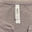 RVCA Women’s  Purple Ribbed Button Up Top Shirt Size L Photo 2