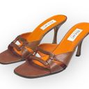 Isaac Mizrahi new  ⌘ Open Vamp Lizard Kitten Heel Mule Sandals ⌘ Orange Brown 10 Photo 8