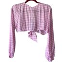 VDM the Label x Revolve Pink Gingham Swim Coverup Tie Front Crop Top Medium Photo 1